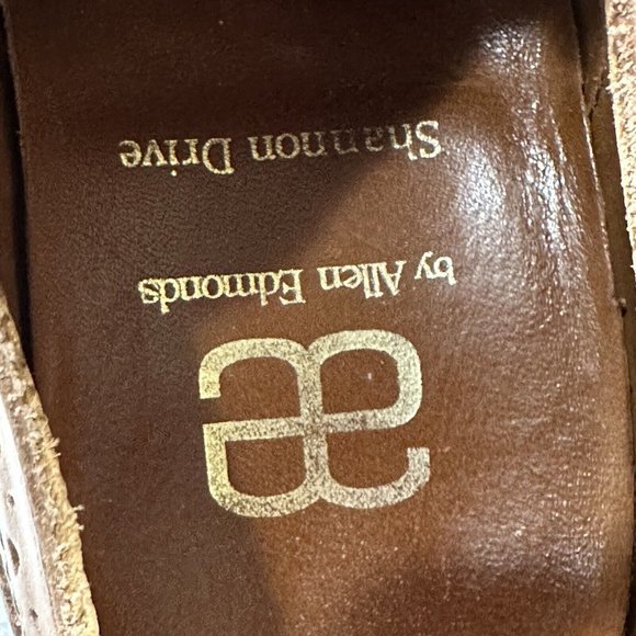 Allen Edmonds Shannon Drive Oxford Shoes Mens 10 Tan Distress Leather Wingtip - Picture 9 of 11